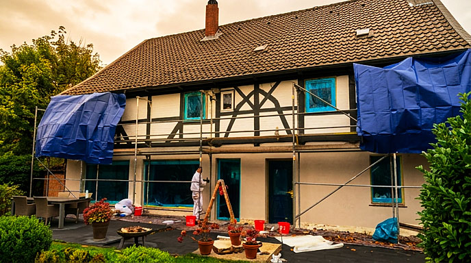 Rüstung an Fassade